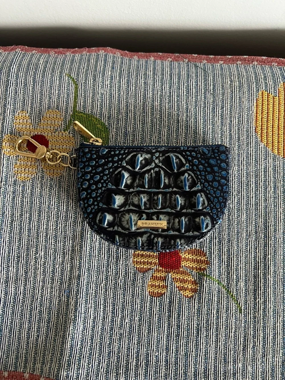 Brahmin Britt Kyanite Melbourne Navy Half Moon Coin Pouch